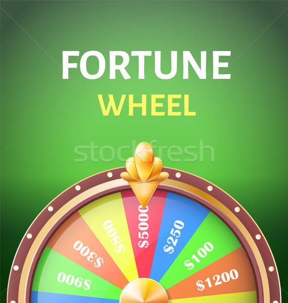 Fortune Wheel Poster with Earnings in 5000 Dollars Stock photo © robuart