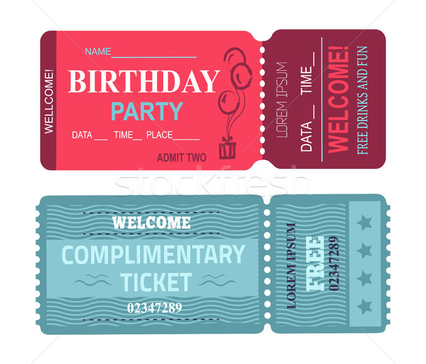 Birthday Party Welcome Set Vector Illustration Stock photo © robuart