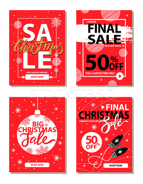 Christmas Holiday Discount on Vector Illustration Stock photo © robuart