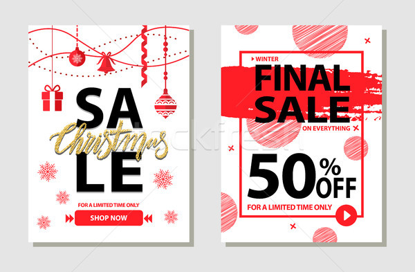 Winter Final Sale Posters Set Vector Illustration Stock photo © robuart