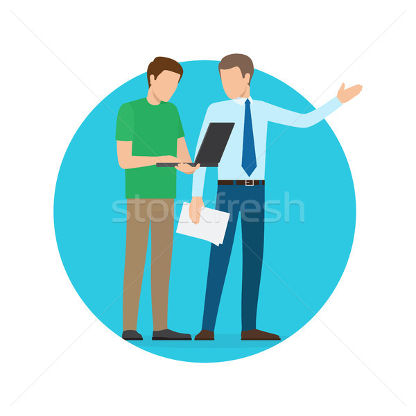 Businessmen Discussing Issues Vector Illustration Stock photo © robuart