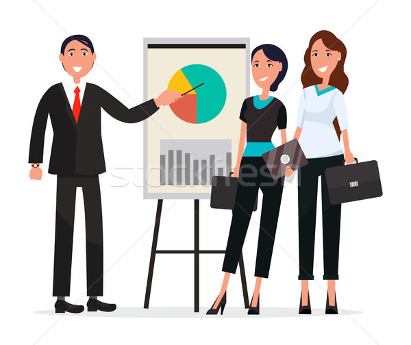 Team of Success People with Diagram on Broadsheet Stock photo © robuart