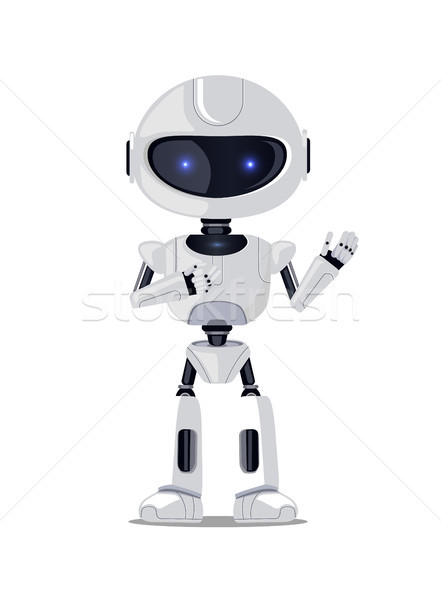 Robô isolado branco inteligente bastante cyborg Foto stock © robuart