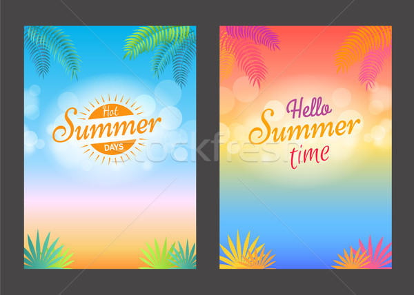 Olá dias de verão cartaz texto quente Foto stock © robuart