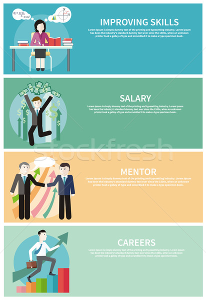 Fähigkeiten Karrieren Mentor Gehalt glücklich jungen Stock foto © robuart