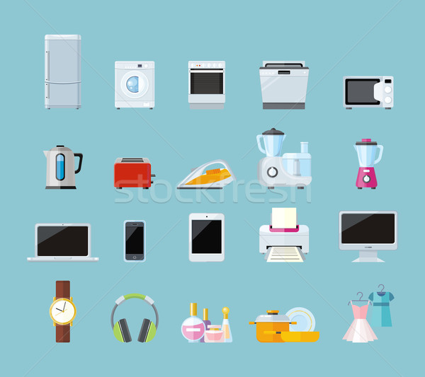 Domestique appareils design machine à laver appareils de cuisine [[stock_photo]] © robuart