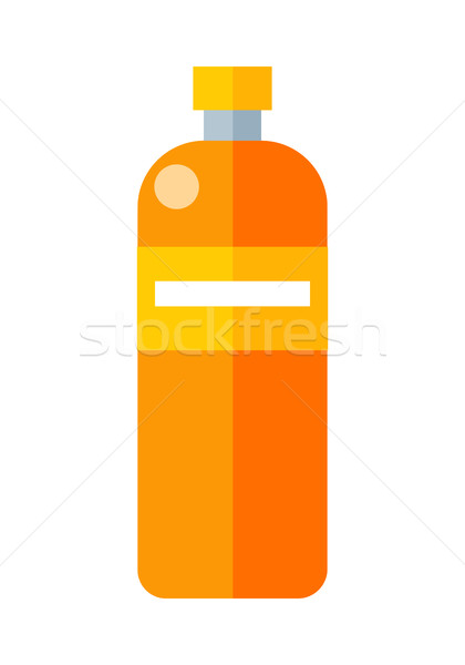 Laranja plástico garrafa etiqueta ilustração água mineral Foto stock © robuart