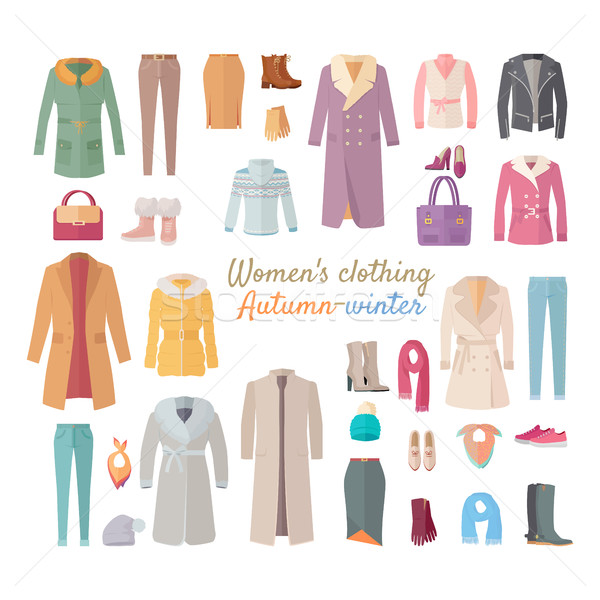 Nők ruházat ősz tél gyűjtemény elegáns Stock fotó © robuart