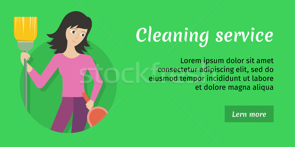 Cleaning Service Ad Card, Banner, Poster, Fier Stock photo © robuart