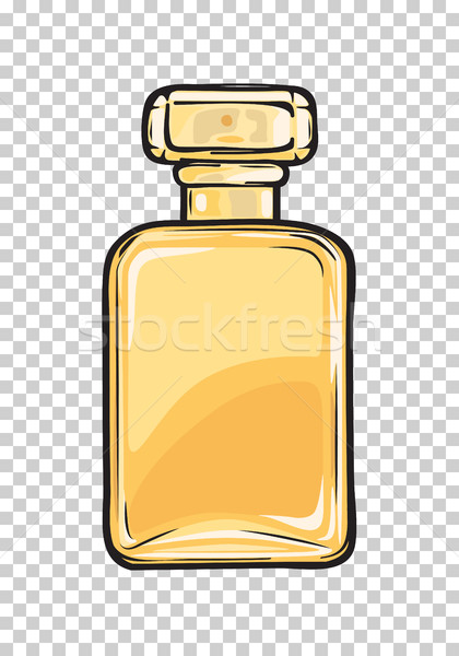 Divatos parfüm üveg citromsárga flaska közelkép Stock fotó © robuart