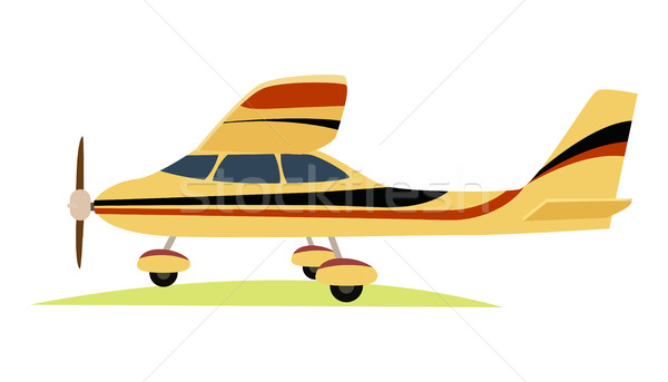 Stock photo: Modern Yellow Aeroplane on White Background.