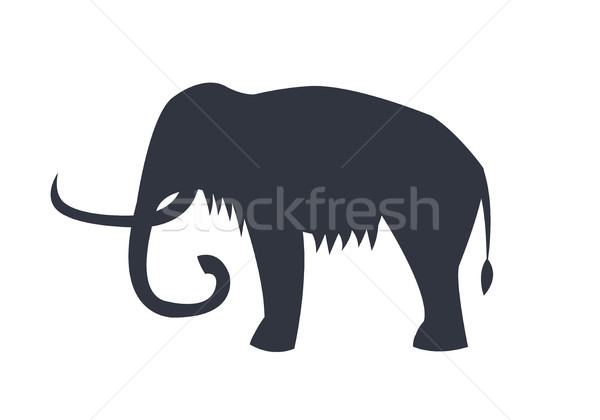 Mammoth Silhouette Isolated on White Background Stock photo © robuart