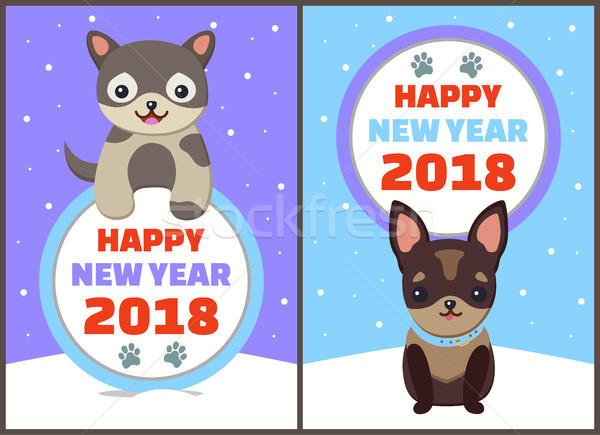 Happy New Year Collection Vector Illustration Stock photo © robuart