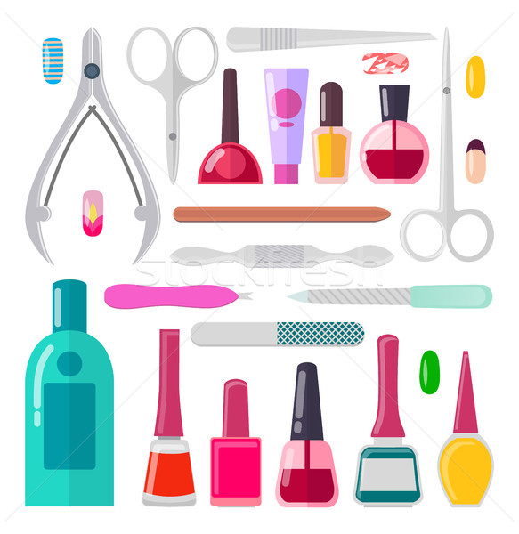 Nail Art Collection of Objects Vector Illustration Stock photo © robuart