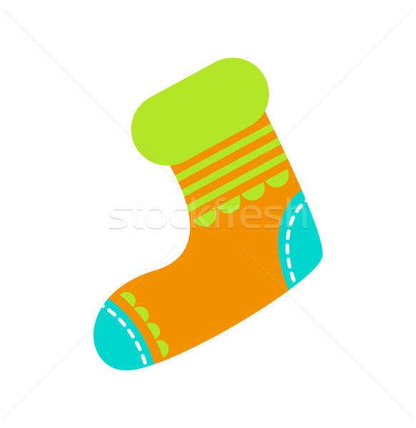 Knitted Bright Christmas Sock to Hang on Fireplace Stock photo © robuart