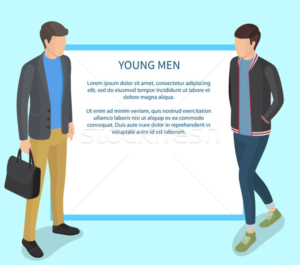 Fiatal férfiak visel alkalmi ruha illusztráció izolált rajz Stock fotó © robuart
