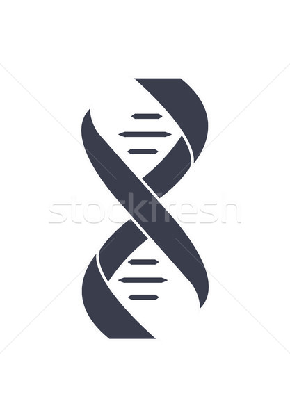 ADN-ul acid lanţ logo design icoană negru alb Imagine de stoc © robuart