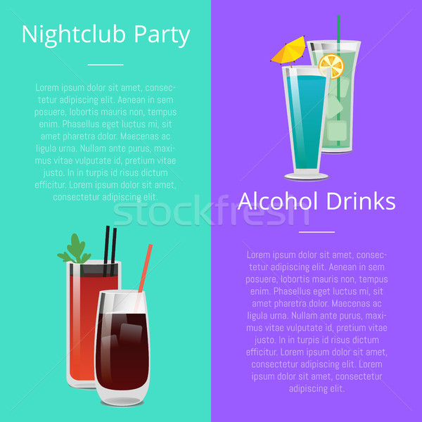éjszakai klub buli alkohol italok meghívó poszter Stock fotó © robuart
