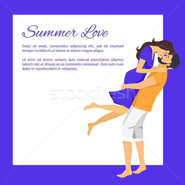 Sommer Liebe Liebschaft Banner Stelle Text Stock foto © robuart