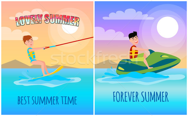 Stock photo: Forever Summer, Best Lovely Time Vector Poster