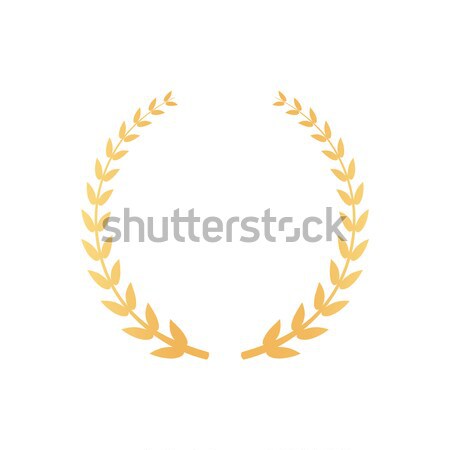 Emblem Made of Laurel Branches, Golden Leaves Icon Stock photo © robuart