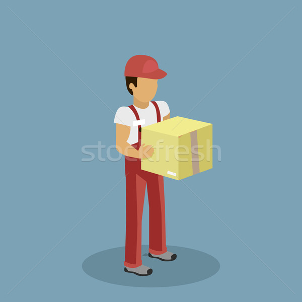 Isometric Profession Courier with Box Stock photo © robuart