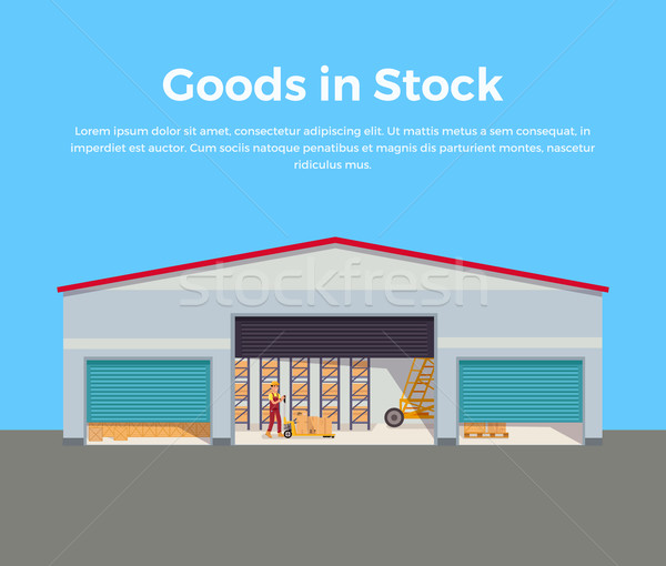 Goods in Stock Banner Design Flat Stock photo © robuart
