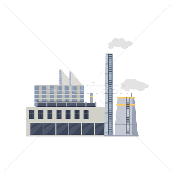 Industry Manufactory Building Isolated on White Stock photo © robuart
