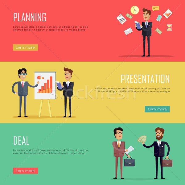 Set of Business Concept Web Banners Illustrations. Stock photo © robuart
