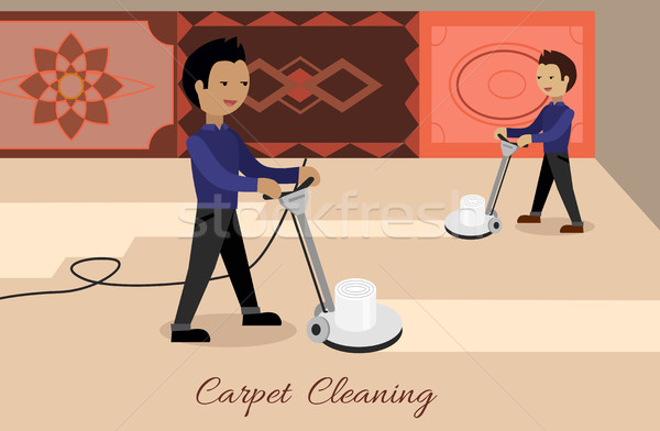Tapijt schoonmaken vector ontwerp mannelijke werken Stockfoto © robuart
