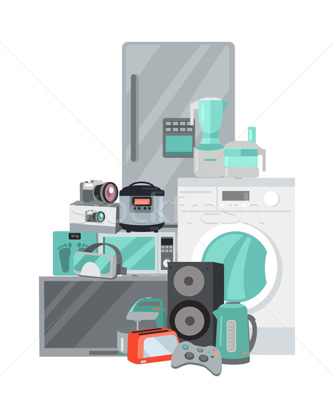 Sale Discount Household Appliances in Flat Style Stock photo © robuart