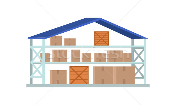 Worldwide Warehouse Deliver. Storehouse Building. Stock photo © robuart
