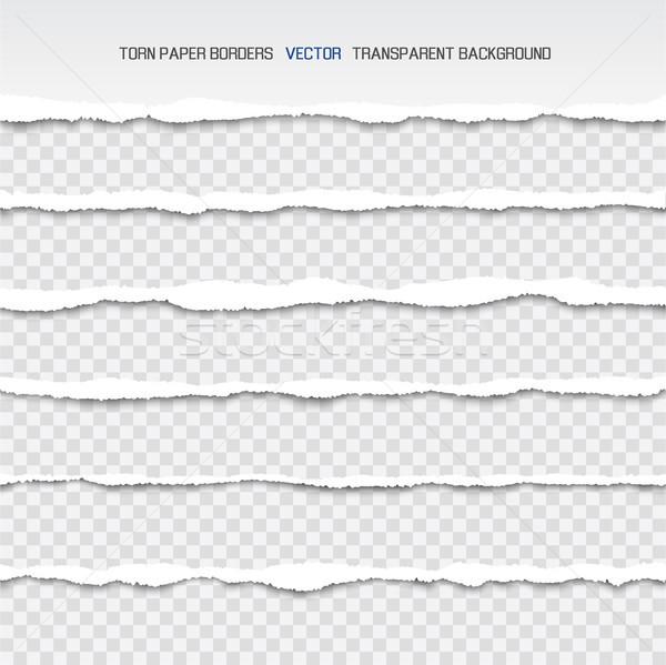 Stock fotó: Szakadt · fehér · papír · keretek · izolált · illusztrációk