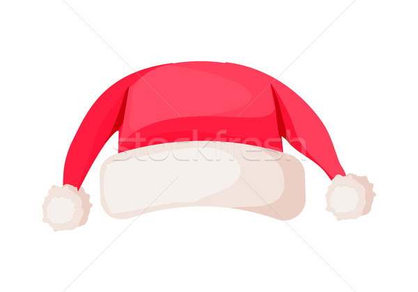 Santa Claus Winter Woolen Hat Isolated on White. Stock photo © robuart