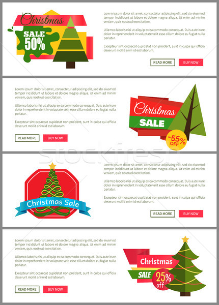 Set of Christmas Sale Hot Price 50 Off Posters Stock photo © robuart