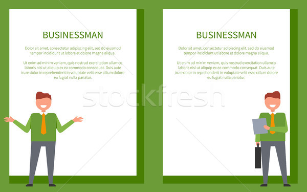 Business Posters with Businessman in Green Sweater Stock photo © robuart