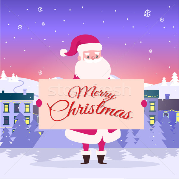 Merry Christmas from Santa on City Background. Stock photo © robuart
