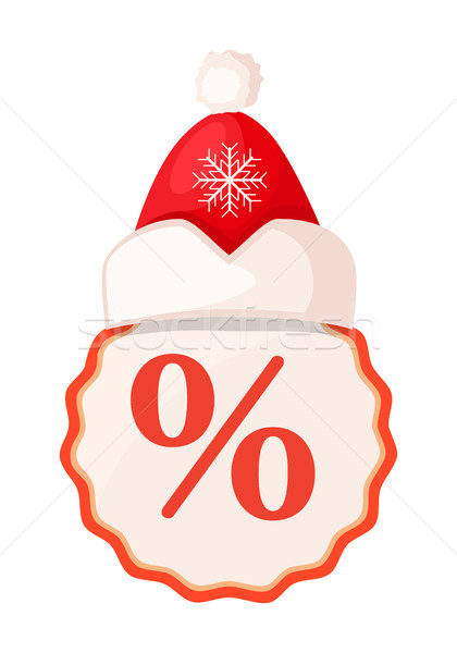 Round Tang with Percent Sign Inside and Santa Hat Stock photo © robuart