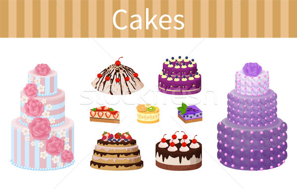 Various Delicious Desserts Vector Illustration Stock photo © robuart