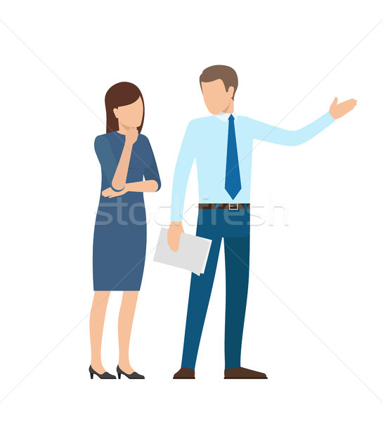 People at Work Business Poster Vector Illustration Stock photo © robuart