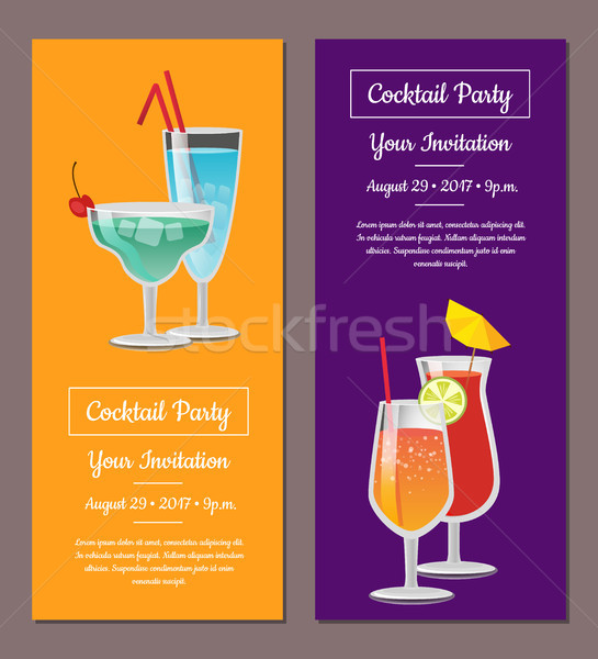 Cocktail invitation été fête vecteur Photo stock © robuart