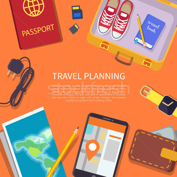 Travel Planning Headline, Vector Illustration Stock photo © robuart