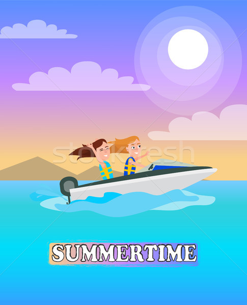 Summertime Poster Boating Activity Summer Vector Stock photo © robuart