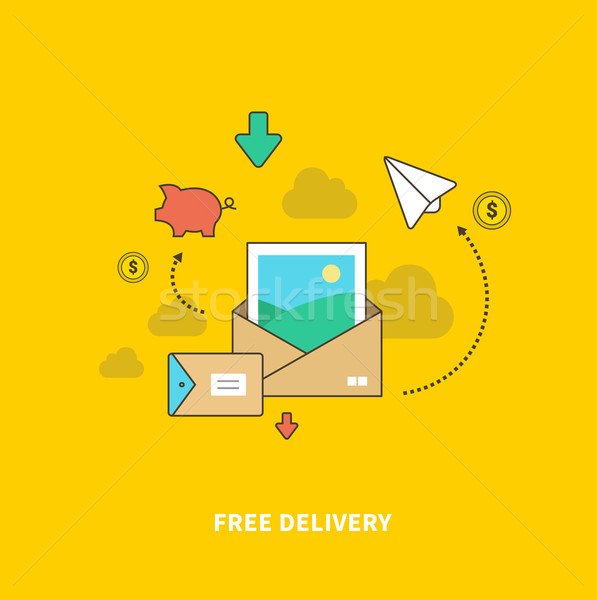 Concept of Free Delivery as Saving Money Stock photo © robuart