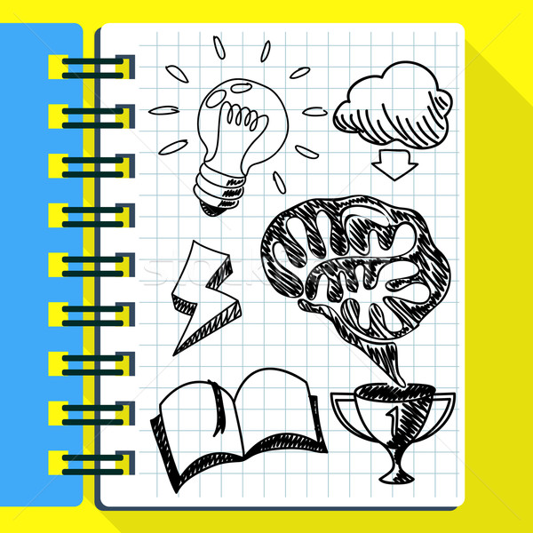 Scetch Hand Drawn New Idea in Notebook Stock photo © robuart
