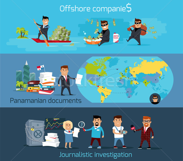 Panama lucrări offshore companie documente Imagine de stoc © robuart