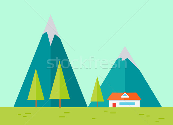 Mountains Landscape in Flat. Stock photo © robuart