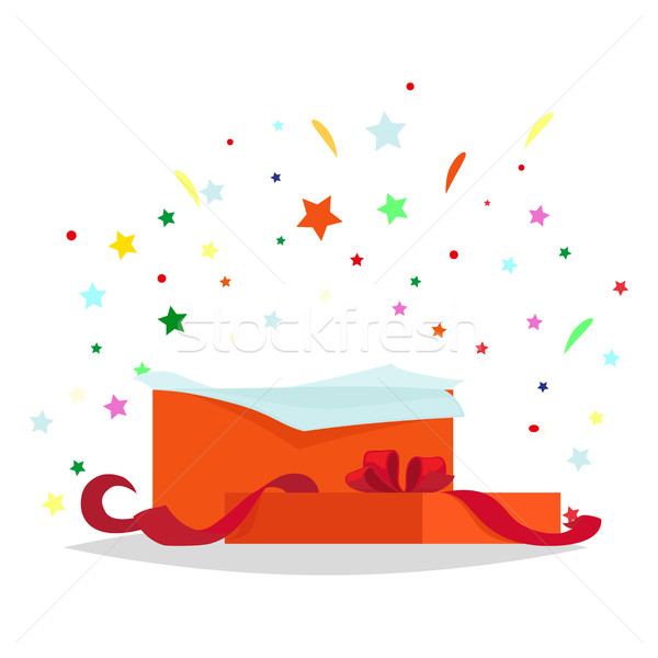 Stock photo: Open Red Gift Box Illustration Holiday Collection