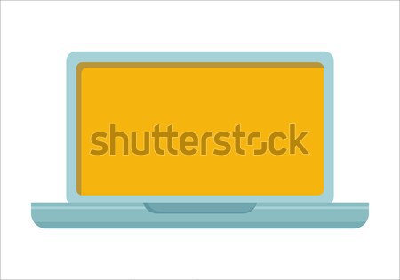 Foto stock: Portátil · icono · pantalla · amarillo · Screen · comunicación