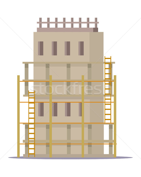Gebouw bouw procede huisje huis wolkenkrabber Stockfoto © robuart